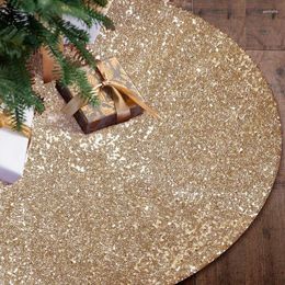 Christmas Decorations Tree Skirts Sparkly Skirt Fabric Carpet Round Gold Sequin Mats Pography