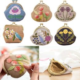 Chinese Style Products DIY Embroidery Coin Purse Wallet Fabric Storage Bag Embroidery Needlework Materials Kits Needlework Sewing Handcraft Gift