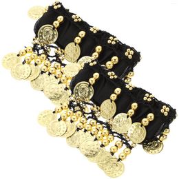 Anklets 2 Pcs Belly Dance Anklet Foot Jewellery Coin Bracelets Chain Women Aldult Chiffon Miss