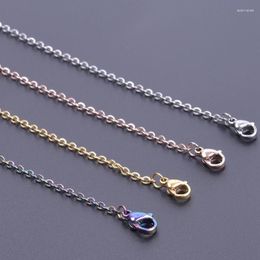 Chains 1Pc Stainless Steel Width 2mm Cross O Link Necklaces For Women Men Finding 50cm Mix Color DIY Rolo Clavicle Chain Jewelry Bulk