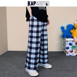 Men's Pants KAPMENTS Men Plaid Harajuku Designer Sweatpants 2023 Mens Korean Fashion Baggy Vintage Joggers Male Streetwear 5XL