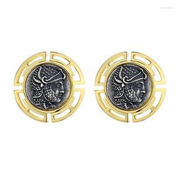 Stud Earrings SLG-2 ZFSILVER 925 Silver Fashion High Quality Gold Luxury Retro Victors Ancient Coin Jewelry Women Match-all Girl Gift