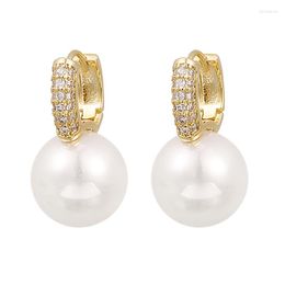 Stud Earrings Korean Fashion Imitation Pearls For Women Luxury Zircon Statement Earring Rhinestone Jewellery Pendientes