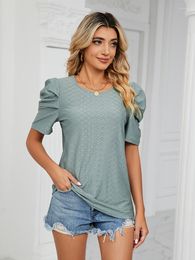 Women's T Shirts 2023 Design Pullover Tops Female O Neck Short Sleeve Elegant Casual Tee Shirt Plus Size Office For Women Summer