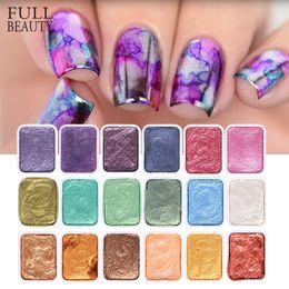 Nail Glitter 1Set Shimmer Pearl Art Pigment Watercolour Solid Paints Set Holographic Aurora Decoration Acuarelas CH19151 230802