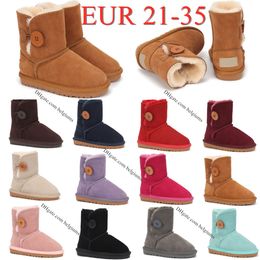 Kids Australian Classic Button Girls Boots Toddler Children Shoes Designer Youth Furry Sneakers baby kid Winter Snow Boot uggly Chestnut Red Black Gre a41y#