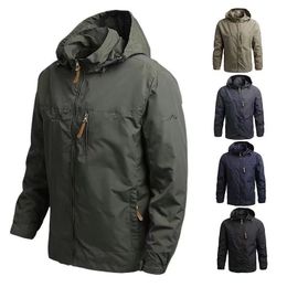 Mens Jackets Men Windbreaker Military Field Outerwear Tactical Waterproof Pilot Coat Hoodie Hunting Army Clothes 230802