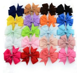 3 inch Grosgrain Ribbon Bows WITH ClipBaby Girl Pinwheel HairBows Clips Pins AccessoriesZZ
