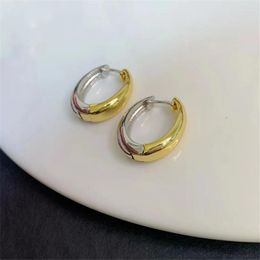 Hoop Earrings Lovely 925 Silver Needle Oval Shape Charm Earring For Women Girls Party Wedding Jewelry Eh416