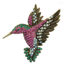Brooches 5PCS Colourful Rhinestone Hummingbird For Women Animal Pin Korea Fashion Accessories Winter Coat Party Jewellery