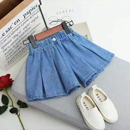 Shorts Girls Casual Short Pants Solid Colour Elastic Waist For Girl Clothing Summer Kids Dress Pant 4 5 6 7 8 10 13 Yrs 230802