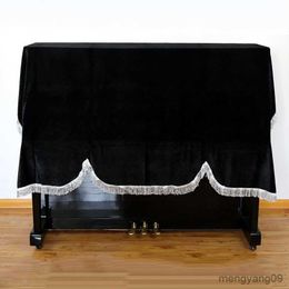Dust Cover Piano Dust Cover Half Cover Stool Pleuche Dust-proof Home Texile Gold Velvet Cloth Cover Piano Accessories Thick Piano Cover R230803