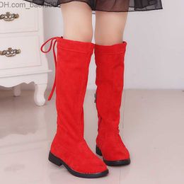 Boots Boots New Girls Black Red High For Kids Fashion Winter Children Warm Shoes B229 L221011 Z230804