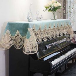 Dust Cover Elegant piano covers Embroidery lace piano cover European TV cabinet towel dustproof towel stool cover cloth korean bench cover R230803