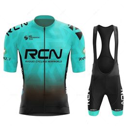 Cycling Jersey Sets RCN Team Set Summer Breathable Road Bicycle Suit Riding Uniform Bike MTB Clothing Sports Kits 230802