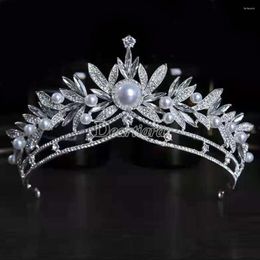 Hair Clips Bridal Wedding Accessories European And American Luxury Rhinestone Pearl Big Crown Headdress