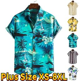Men's Casual Shirts Hawaiian Shirt Summer Theme 3d Print Holiday Short Sleeve Beach Top T-shirt Fashion Lapel
