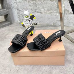 Designer Slide Slippers Sandals Flat Summer luxury Slides For Men Women Rubber Leather Loafers Ladies Fashion Heightening Black Sliders Sandal Size EUR 35-39