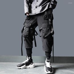 Men's Pants 2023 High Quality Multi Mesh Pockets Patchwork Tactical Techwear Cargo Mens Street Punk Hip Hop Trousers Jogger Hombre