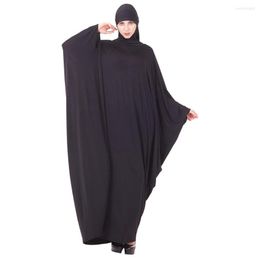 Ethnic Clothing Hooded Muslim Sets Jilbab Abaya Dubai Clothes For Islam Women Large Hem Dresses Casual Solid Color Robe Ramadan Islamic