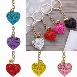 Keychains Heart Hollow Out Keychain For Couple Metal Key Rings Love Pendant Girls Valentine's Day Gift Bag