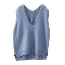 Women's Sweaters V-Neck Girls Pullover Cashmere And Wool Sweater Autumn Winter Women Vest Sleeveless Female Fashion Warm Casual Oversize