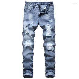 Men's Jeans Fashion Pants For Men Ripped Casual Non-stretch Cotton Denim Hole Designer High Quality