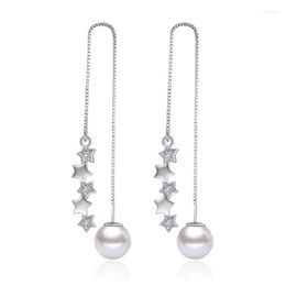 Dangle Earrings 1 Pair Fashion Jewellery Temperament Pearl Long Earline Women Small Fresh Cute Wish Pentagram Accessories