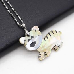 Chains Natural Freshwater Shells Necklace Pendant Cartoon Tiger Shape Exquisite Charms For Jewelry Making Diy Personality Accessories