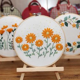 Chinese Style Products Design DIY Embroidery Flower Plant Pattern Easy Needlework Cross stitch Sewing For Beginner Sewing Art Home Decor R230803