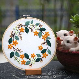 Chinese Style Products Design DIY Embroidery Flower Plant Pattern Easy Needlework Cross stitch Sewing For Beginner Sewing Art Home Decor