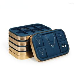 Jewellery Pouches Display Plate Microfiber Blue Organiser Necklace Ring Tray Live Watch Pallets