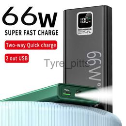 Cell Phone Power Banks 30000mah Power Bank Charger 66W Super Fast Portable Charging External Battery Flashlight 2USB Poverbank for iPhone 14 13 Xiaomi x0809