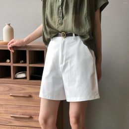 Women's Shorts Summer High Waist Elastic Waistband For Women Loose Fit With Wide Legs Casual Relaxing Comes A Belt As Gift