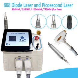 Painless 808nm Permanent Lazer Hairs Removal Equipment Laser Diode Remover Hair Legs Q Switch Nd Yag Picosecond Laser Tattoo Remove Machine For Salon