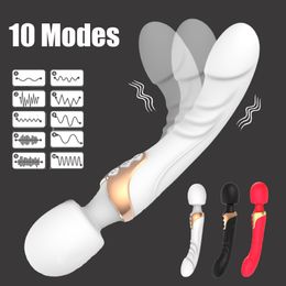 Vibrators Powerful AV Vibrator Dildos Magic Wand for Women 10 Modes Clitoris Stimulator G Spot Vagina Massager Adult Sex Toys Woman 230802