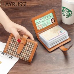 Card Holders LAYRUSSI Driver's Licence Holder For Women 2023 Multi-slot ID Wallets Female Purse Retro Wallet