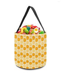 Storage Bags Honeycomb Cartoon Hexagonal Geometry Decor Toys Basket Candy Bag Gifts For Kids Tote Cloth Party Favour