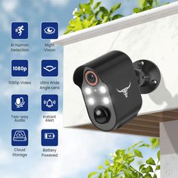 Wireless Outdoor Security Camera with Color Night Vision, Motion Detection, 2-Way Talk, and Real-Time Alerts - Battery Powered, IP65 Waterproof, and Equipped