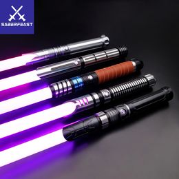 LED SwordsGuns TXQSABER Lightsaber Neo Pixel Heavy Duelling RGB Laser Sword Metal Hilt Smooth Swing Blaster Cosplay Jedi Luminous Kids Toys 230803