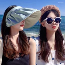 Wide Brim Hats Women Summer Sun Visor Wide-brimmed Hat Beach Adjustable UV Protection Female Cap Packable Traf For