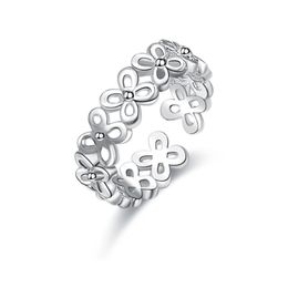 New silver foot ring foreign trade foot personality charm four-leaf clover foot ring retro women's ring