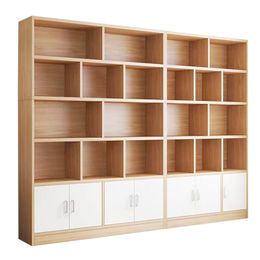 Custom design solid wood ecological board large modern bookshelf display case Purchase Contact Us