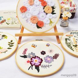 Chinese Style Products Butterfly with Flower Embroidery DIY Needlework Houseplant Pattern Needlecraft for Beginner Cross Stitch Artcraft(With R230804