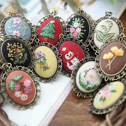 Chinese Style Products DIY Necklace Embroidery Kits Needlework Flower Cross Stitch Embroidery with hoop Swing Handmade Craft Creative Gift