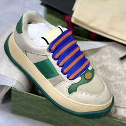 Women Screener Casual Shoes Sneaker Trainer Brand Designer Striped Fashion Vintage Leather Men Sneakers 35-45 With Box NO452