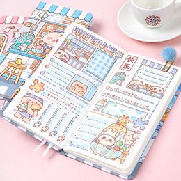 Notepads A6 Cute Anime Cartoon Agenda Planner Notebooks for Girls Diary Weekly Monthly Grid Paper School Supplies Mini 230803