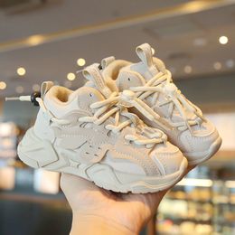 Sneakers Plush Children Chunky Waterproof Boys Sports Shoes Comfortale Arch Support Girls Running Child Footwear F10272 230804