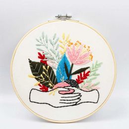 Chinese Style Products Happiness Flowers In Hand Embroidery DIY Needlework Needlecraft for Beginner Cross Stitch Art Craft Tools(Without