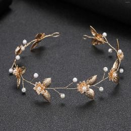 Haarspangen, Blätter, Braut-Haarband, exquisite Perlen-Blumen-Accessoires, handgeflochten, weiß, romantische Kopfbedeckung für Kinder